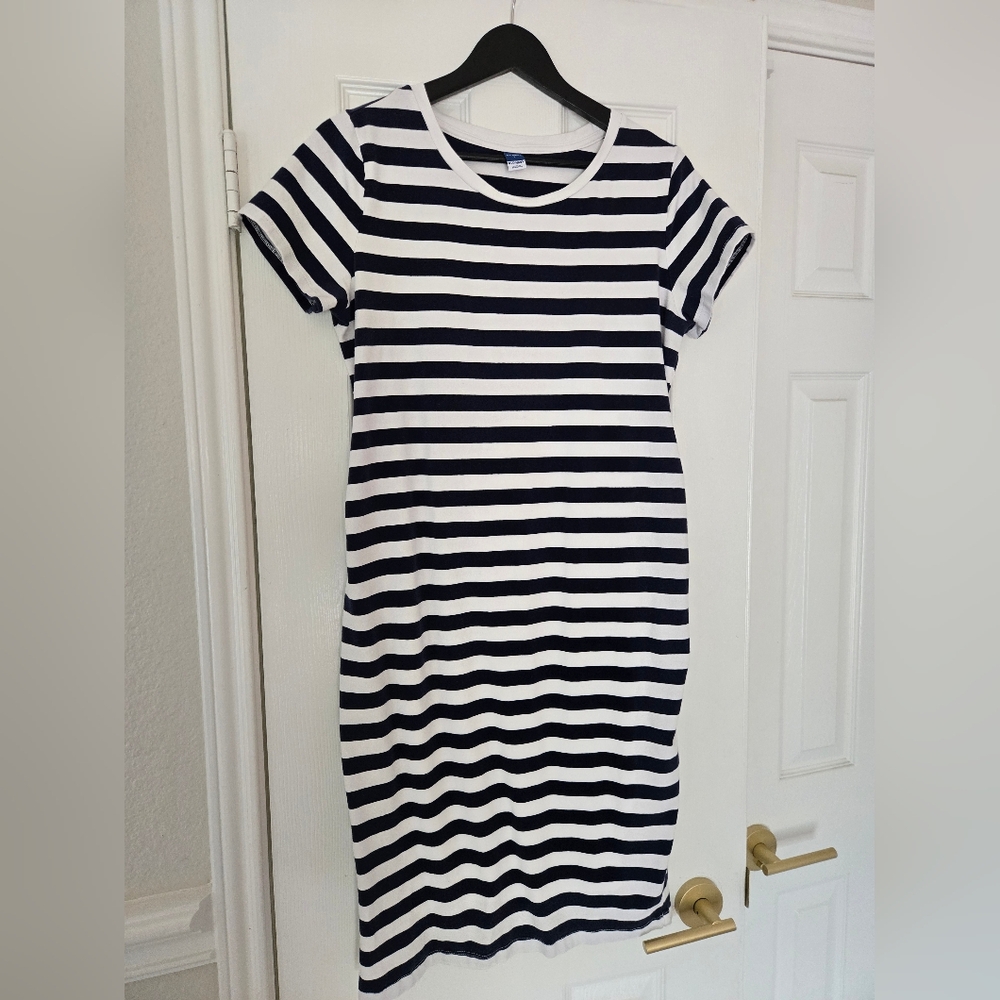 Old Navy, Striped Navy and White Dress